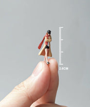 Load image into Gallery viewer, 1:64 Painted Figure Mini Model Miniature Resin Diorama Sand Trendy Girl Windcoat New
