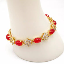 Load image into Gallery viewer, Nature Jade Beaded Bracelet Jewelry Blessing Lucky Fortune Gift For Her Red g
