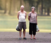 Load image into Gallery viewer, 1:64 Painted Figure Model Miniature Resin Diorama Scene Elderly Couple Man Woman

