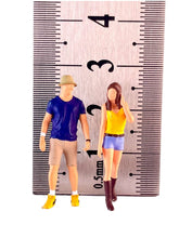 Load image into Gallery viewer, 1:64 Painted Figure Model Miniature Resin Diorama Fishermans Hat Man Trendy Lady
