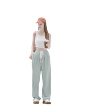 Load image into Gallery viewer, 1:24 Painted Figure Model Miniature Resin Diorama Cap Lady Girl Holding Coffee
