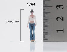 Load image into Gallery viewer, 1:64 Painted Figure Model Miniature Resin Diorama Sand White Top Denim Girl Cute

