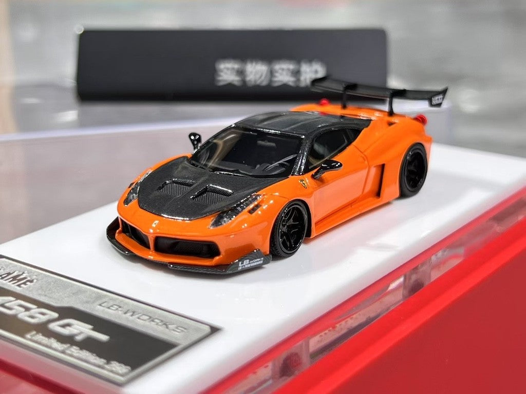 1:64 Orange 458 GT LB Racing Sports Model Diecast Resin Car BN