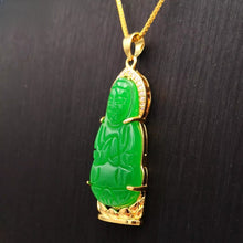 Load image into Gallery viewer, Nature Jade Guanyin Pendant Necklace Gift Jewelry charm Blessing Lucky Green New
