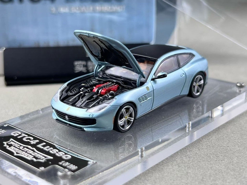 PK 1:64 Ice Blue GTC4 Lusso Coupe Racing Sports Model Diecast Metal Car New Collection