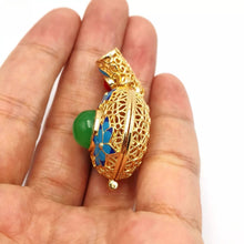 Load image into Gallery viewer, Nature Jade Lotus Fu Pendant Necklace Gift Jewelry charm Blessing Lucky New

