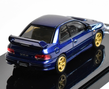 Load image into Gallery viewer, HobbyJapan 1:64 Dark Blue Impreza GC8 WRX STI Sports Model Diecast Metal Car
