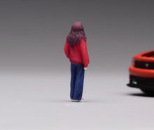 Load image into Gallery viewer, 1:64 Painted Figure Model Miniature Resin Diorama Lady in Red Casual Denim Woman
