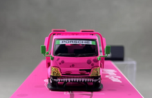 Load image into Gallery viewer, MT 1:64 Pink H300 Custom Tow Flatbed Truck Dinosaur Model Diecast Metal Car

