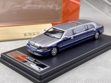 Load image into Gallery viewer, GCD 1:64 Silver Blue Stretch Limousine Continental Model Diecast Metal CarNew
