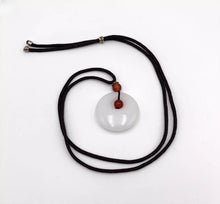 Load image into Gallery viewer, Nature White Jade Pendant Necklace Gift Jewelry charm Blessing Lucky Ring New
