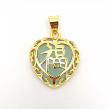 Load image into Gallery viewer, Nature Jade Heart Pendant Necklace Gift Jewelry charm Blessing Fortune Lucky g
