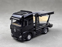 Load image into Gallery viewer, 1:64 Black Benz Actros Gigaspace Semi Trailer Truck Model Diecast Metal Car
