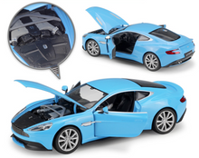 Load image into Gallery viewer, WELLY 1:24 Blue Vanquish Coupe Racing Sports Model Diecast Metal Car
