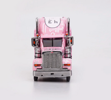 Load image into Gallery viewer, FINE 1:64 Pink 43 Peterbilt King Hauler Trailer Truck Model Diecast Metal Car
