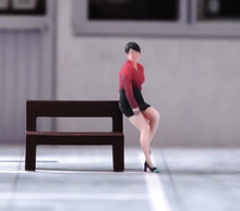 Load image into Gallery viewer, 1:64 Painted Figure Model Miniature Resin Diorama Sand Red Top Office Lady Toy
