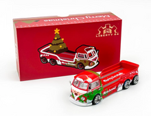 Load image into Gallery viewer, Liberty 1:64 Red Christmas T1 6x6 Flatbed Tow Truck Model Diecast Metal Car
