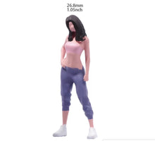 Load image into Gallery viewer, 1:64 Painted Figure Model Miniature Resin Diorama Sand Toy Sporty Pink Top Girl
