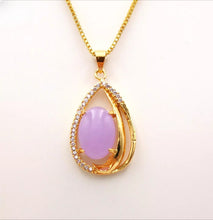 Load image into Gallery viewer, Nature Jade Water Drop Pendant Necklace Gift Jewelry charm Blessing Lucky New d
