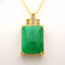 Load image into Gallery viewer, Nature Jade Rectangle Pendant Necklace Gift Jewelry charm Blessing Accessory A
