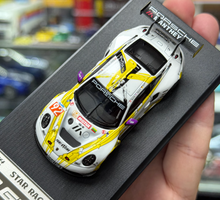 Load image into Gallery viewer, SR 1:64 White Yellow 911 GT3 R #92 Racing Sports Model Diecast Metal Car New Collection
