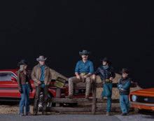 Load image into Gallery viewer, 1:64 Painted Figure Model Miniature Resin Diorama Sand Toy Cow Boy Cool Set
