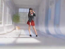 Load image into Gallery viewer, 1:64 Painted Figure Model Miniature Resin Diorama Sand Red Skirt Uniform Girl

