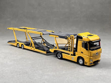 Load image into Gallery viewer, 1:64 Yellow Benz Actros Gigaspace Semi Trailer Truck Model Diecast Metal Car
