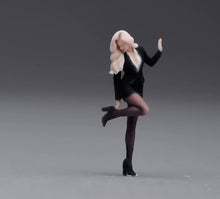 Load image into Gallery viewer, 1:64 Painted Figure Model Miniature Resin Diorama Toy Sand Sexy Lady Black Suit
