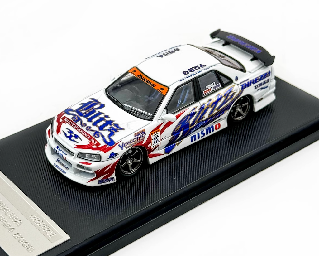 Mortal 1:64 White JP D1 Ken Skyline GTR ER34 Sport Model Diecast Metal Car New Collection
