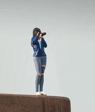 Load image into Gallery viewer, 1:64 Painted Figure Mini Model Miniature Car Scenes Resin Toy Photographer Girl
