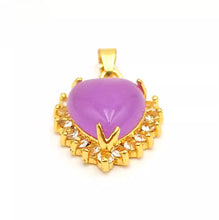 Load image into Gallery viewer, Nature Jade Purple Heart Pendant Necklace Gift Jewelry charm Blessing Lucky New
