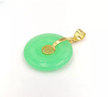 Load image into Gallery viewer, Nature Jade Pendant Necklace Gift Jewelry charm Blessing Fu Fortune Round Luck e
