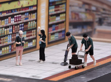 Load image into Gallery viewer, 1:64 Painted Figure Model Miniature Resin Sand Diorama Supermarket Staffs Set
