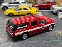 Load image into Gallery viewer, 1:64 596 Red LAFD LA Fire Suburban SUV Model Diecast Metal Car New Collection
