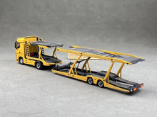 Load image into Gallery viewer, 1:64 Yellow Benz Actros Gigaspace Semi Trailer Truck Model Diecast Metal Car
