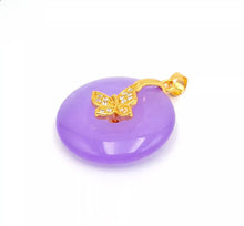 Load image into Gallery viewer, Nature Purple Jade Butterfly Pendant Necklace Gift Jewelry charm Blessing Luck G
