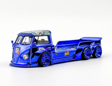 Load image into Gallery viewer, Liberty 1:64 Blue VW T1 6x6 Flatbed Tow Truck Sport Model Diecast Metal Car
