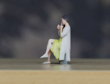 Load image into Gallery viewer, 1:64 Painted Figure Model Miniature Resin Diorama Smoking Sitting Posture Girl
