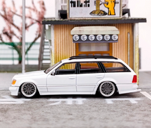 Load image into Gallery viewer, Mortal 1:64 White VIP S124 E300 Wagon Roof Bike Model Diecast Metal Car New

