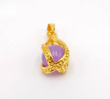 Load image into Gallery viewer, Nature Jade Purple Flower Ball Pendant Necklace Gift Jewelry charm Blessing Luck
