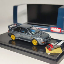 Load image into Gallery viewer, HJ 1:64 JDM Grey Subaru WRX Impreza STI GC8 Racing Sport Model Toy Metal Car Display Box
