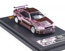 Load image into Gallery viewer, DK 1:64 Pink Carbon Skyline GTR R34 Racing Sport Model Diecast Metal Car New Collection
