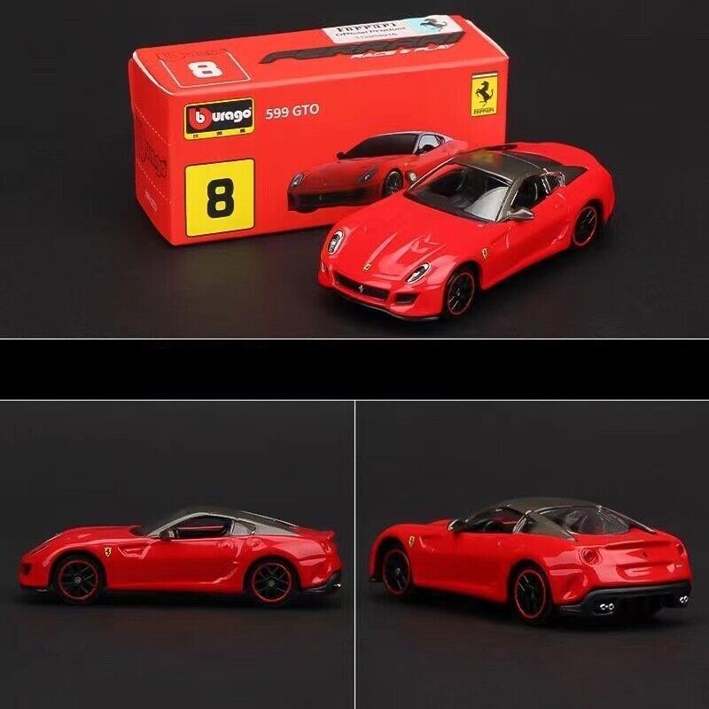 Bburago 1:64 Red Ferrari 599 GTO Racing Sport Model Toy Diecast