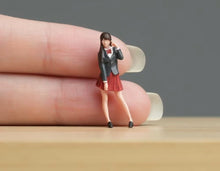 Load image into Gallery viewer, 1:64 Painted Figure Model Miniature Resin Diorama Sand Red Skirt Uniform Girl
