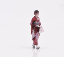 Load image into Gallery viewer, 1:64 Painted Figure Model Miniature Resin Sand Japanese Kimono Woman Walking
