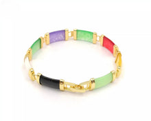 Load image into Gallery viewer, Nature Jade Beaded Bracelet Jewelry Blessing Lucky Fortune Gift For Her Colorful
