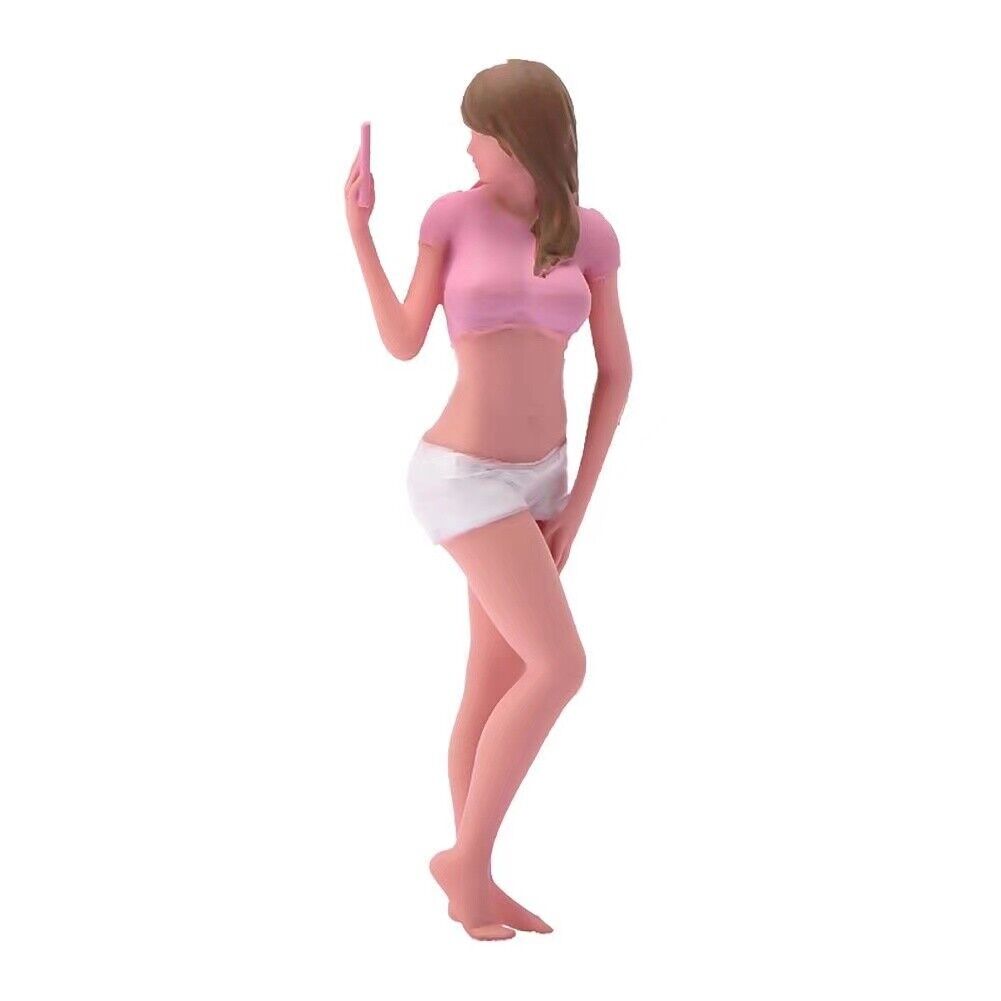 1:64 Painted Figure Model Miniature Resin Diorama Sand Selfie Sexy Lady Girl Toy