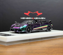 Load image into Gallery viewer, HH 1:64 Purple Huayra Tricolore Convertible Model Diecast Metal Car New Collection
