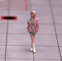 Load image into Gallery viewer, 1:64 Painted Figure Model Miniature Resin Sand Pretty Pink Top Girl Beauty Lady
